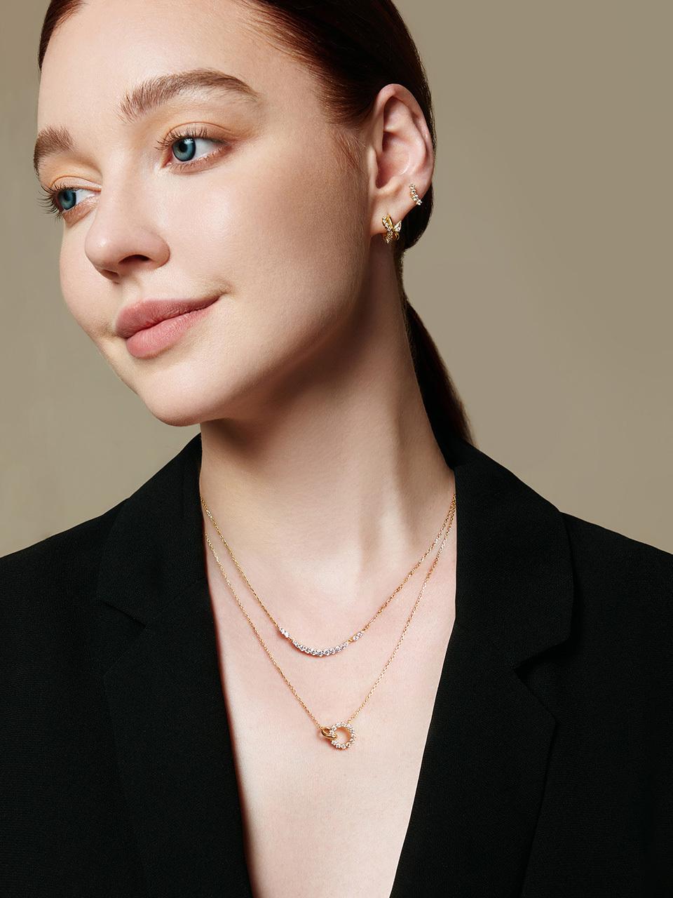 ANIA HAIE Arc Pave 925 Silver Necklace
