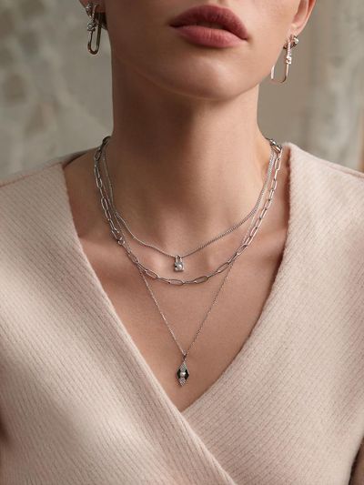 ANIA HAIE Pearl Padlock 925 Silver Necklace N054-02H
