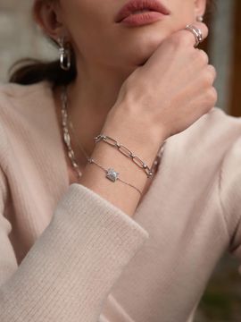 ANIA HAIE Pearl Pave Set 925 Silver Bracelet
