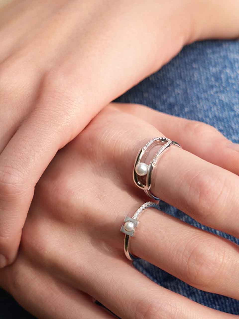 ANIA HAIE Pearl Sparkle 925 Silver Ring