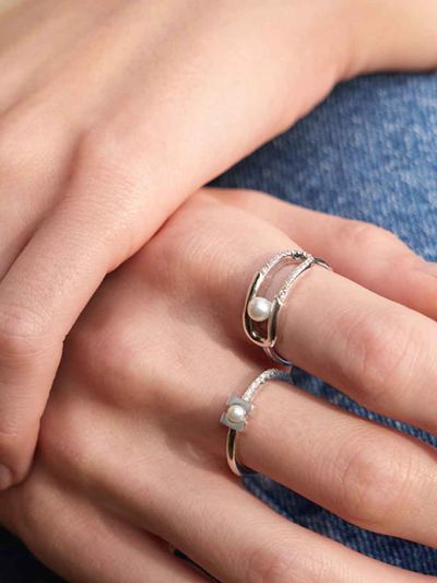 ANIA HAIE Pearl Sparkle 925 Silver Ring