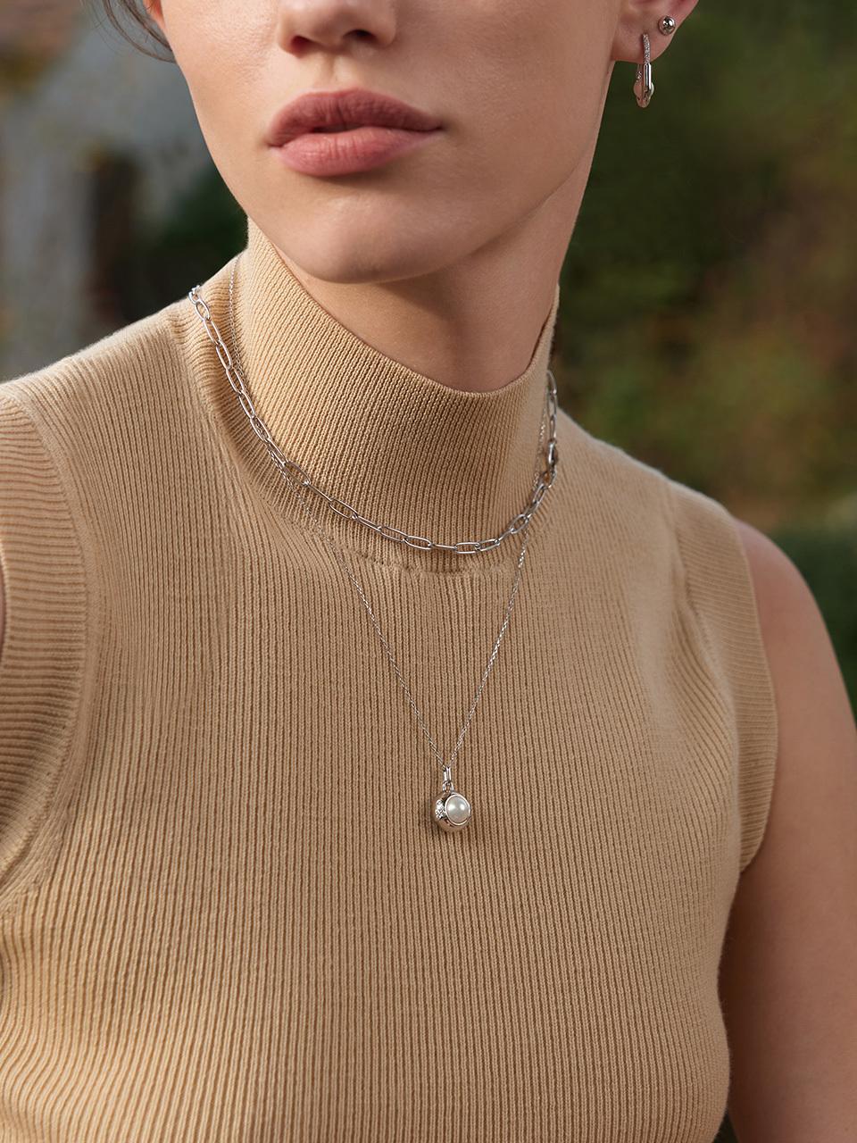 ANIA HAIE Round Pearl 925 Silver Necklace