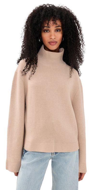 ANINE BING ANINE BING Alma Turtleneck Sweater Beige