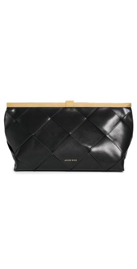 ANINE BING ANINE BING Anine Clutch Braided Leather Black One
