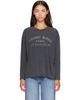 ANINE BING ANINE BING Black Ivan Long Sleeve 'Paris' Stencil T-shirt - 1