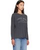 ANINE BING ANINE BING Black Ivan Long Sleeve 'Paris' Stencil T-shirt - 2