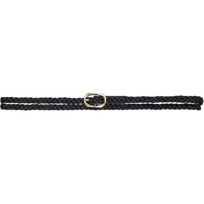 ANINE BING ANINE BING Black Small Double Signature Link Braided Belt