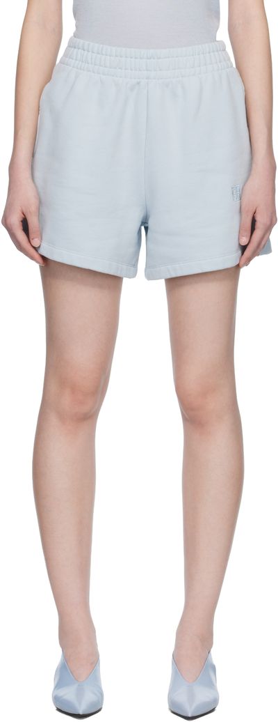 ANINE BING ANINE BING Blue Kam Framed Monogram Shorts
