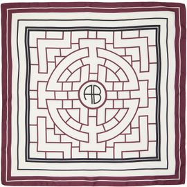 ANINE BING ANINE BING Burgundy & White York AB Scarf