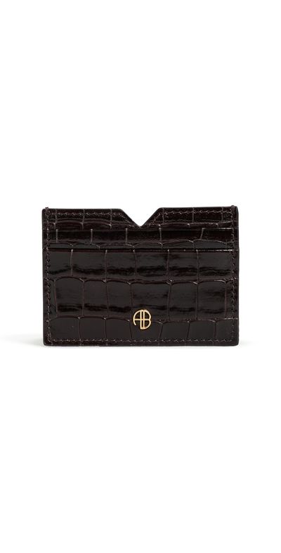 ANINE BING ANINE BING Calli Embossed Card Holder Dark Brown One