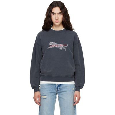 ANINE BING ANINE BING Gray Spencer Leopard Sweatshirt