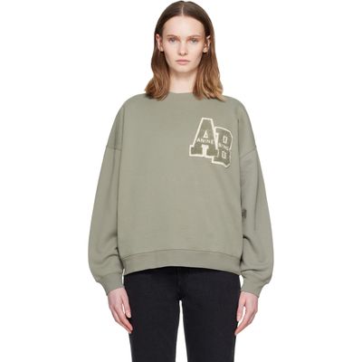 ANINE BING ANINE BING Green Miles Letterman Sweatshirt