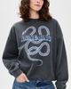ANINE BING ANINE BING Harvey Crew Snake Sweatshirt Washed Black - 2