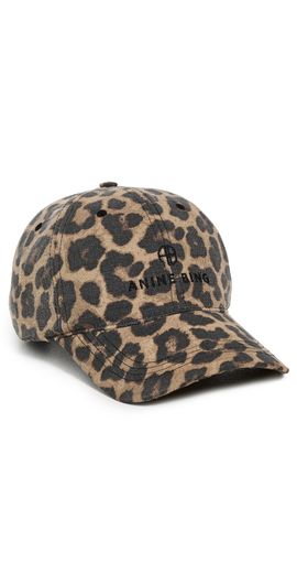 ANINE BING ANINE BING Jeremy Baseball Cap Black and Brown Leopard One