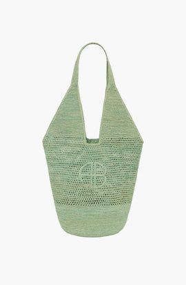 ANINE BING ANINE BING Leah Logo Hobo Raffia