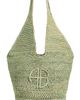 ANINE BING ANINE BING Leah Raffia Logo Hobo Bag Sea Foam Green One - 1