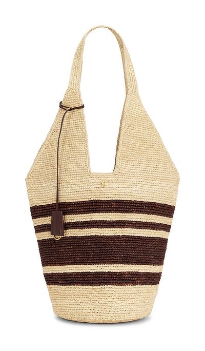 ANINE BING ANINE BING Leah Stripes Hobo Raphia Bag