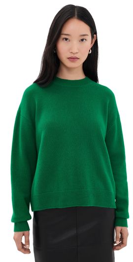ANINE BING ANINE BING Lee Crew Cashmere Sweater Green