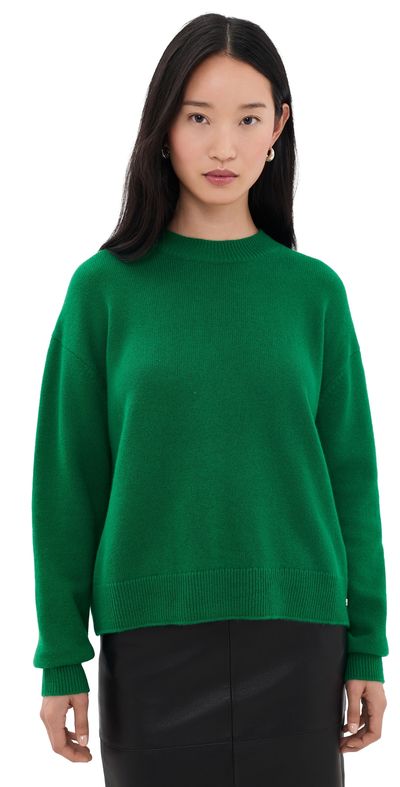 ANINE BING ANINE BING Lee Crew Cashmere Sweater Green