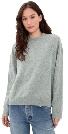 ANINE BING ANINE BING Lee Crew Cashmere Sweater Medium Heather Grey