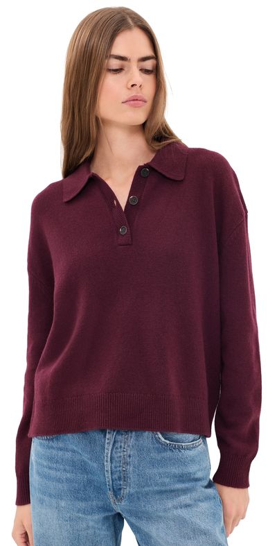 ANINE BING ANINE BING Lee Polo Sweater Fig