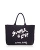 Anine Bing Anine Bing Leo Large Black Denim Canvas Tote Bag - 1