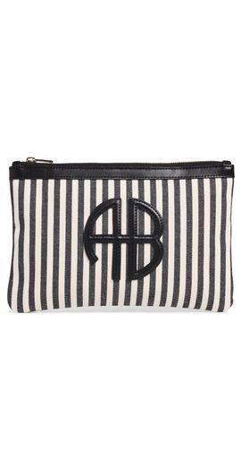 ANINE BING ANINE BING Lili Pouch White and Black Stripe One