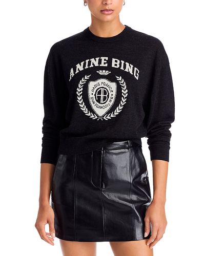 Anine Bing Anine Bing Mia Merino Wool Crewneck Sweater