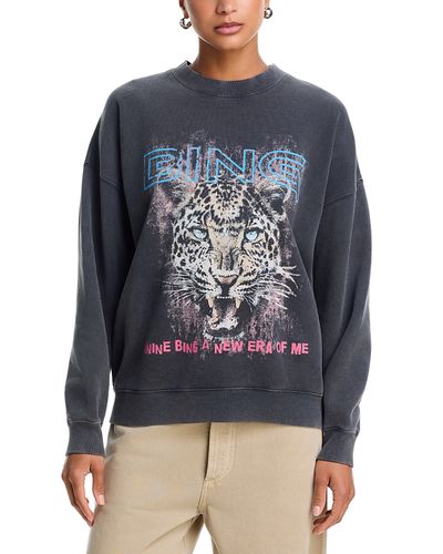 Anine Bing Anine Bing Miles Leopard Graphic Cotton Sweatshirt