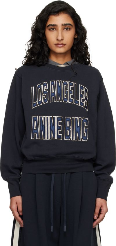 ANINE BING ANINE BING Navy Harry Shrunken Sweatshirt