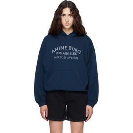 ANINE BING ANINE BING Navy Harvey 'Melrose' Stencil Hoodie