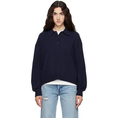 ANINE BING ANINE BING Navy Lee Polo