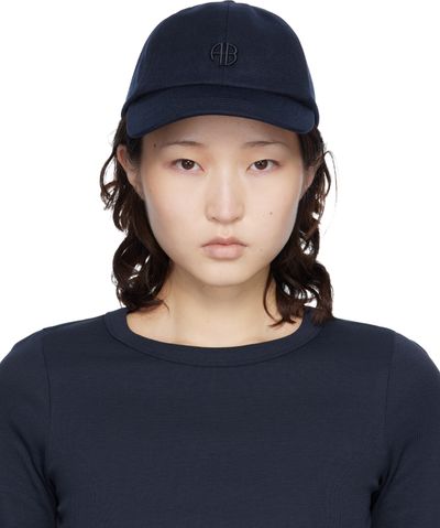 ANINE BING ANINE BING Navy Wool Jeremy Baseball Cap