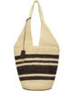 ANINE BING ANINE BING Off-White & Brown Leah Stripes Raffia Bag - 1
