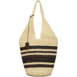 ANINE BING ANINE BING Off-White & Brown Leah Stripes Raffia Bag