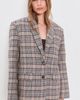 ANINE BING ANINE BING Quinn Check Blazer Beige And Navy Checks - 2