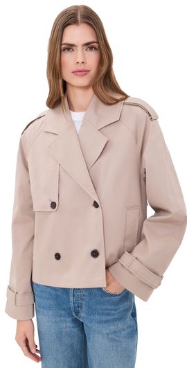 ANINE BING ANINE BING Rickie Cropped Trench Coat Beige