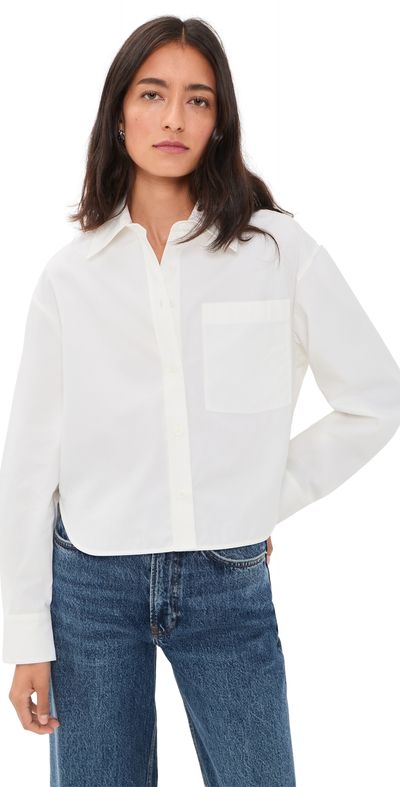ANINE BING ANINE BING Scott Cropped Shirt White