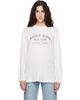 ANINE BING ANINE BING White Ivan Long Sleeve 'New York' Stencil T-shirt - 1