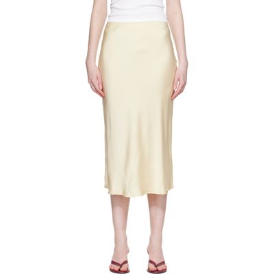 ANINE BING ANINE BING Yellow Bar Silk Midi Skirt