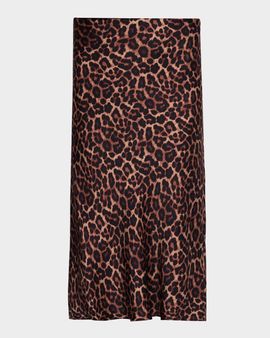 ANINE BING Bar Leopard Silk Midi Skirt