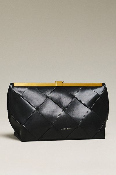 Anine Bing Braided Leather Clutch