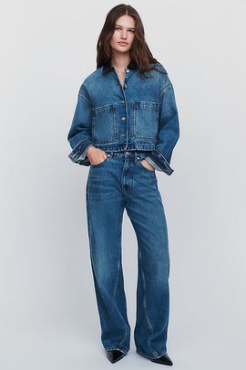 Anine Bing Brie High-Rise Straight-Leg Jeans Pants