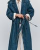 Anine Bing Rickie 100% Cotton Denim Trench Coat Jacket - 2
