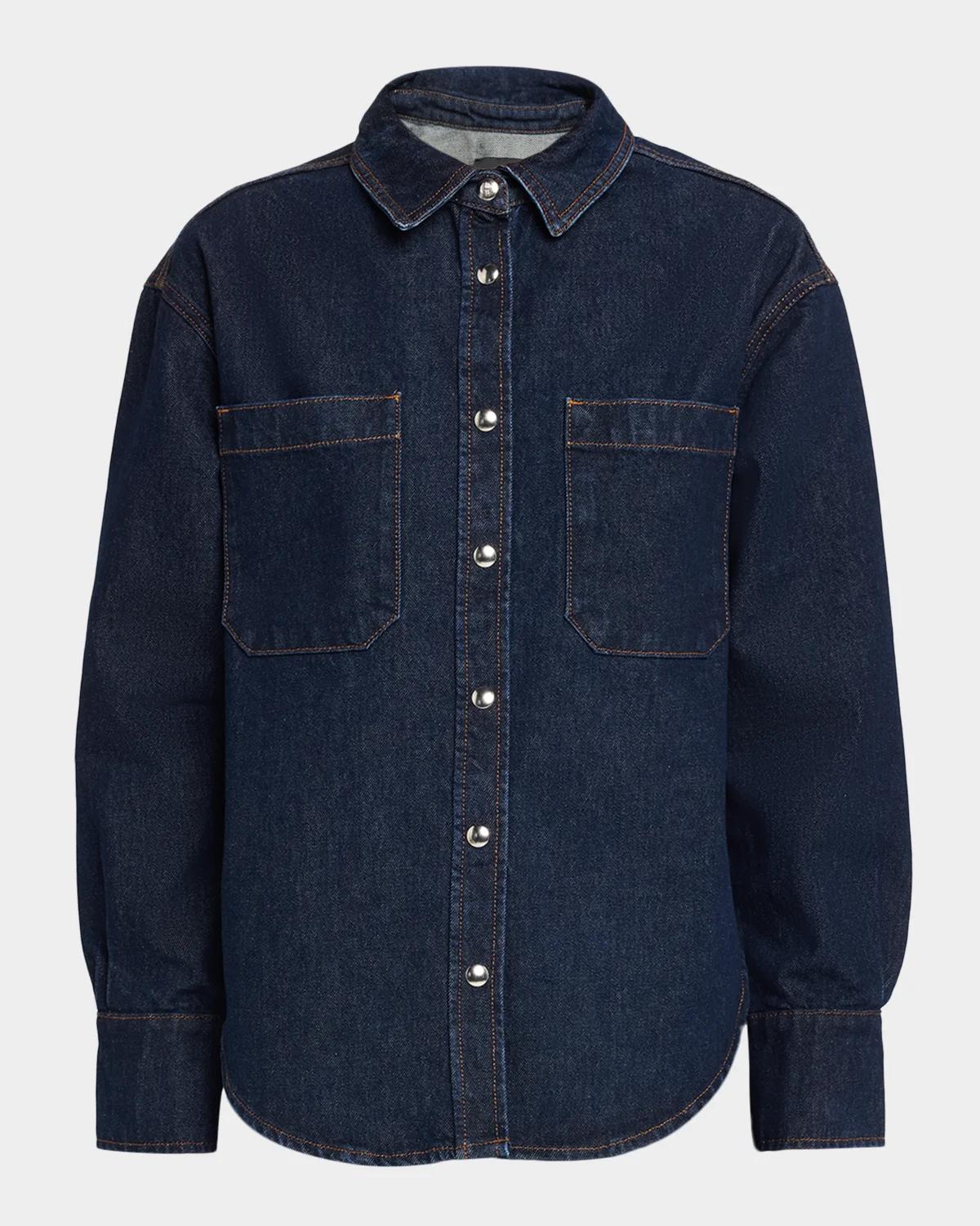 ANINE BING Samy Denim Button-Front Shirt