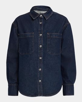 ANINE BING Samy Denim Button-Front Shirt