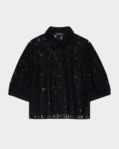 ANINE BING Shayna Lace Crop Top