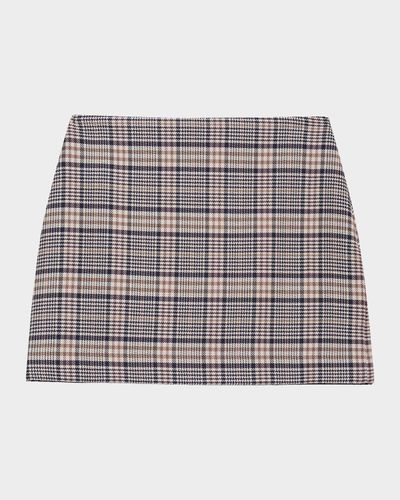 ANINE BING Tierra Check Mini Skirt