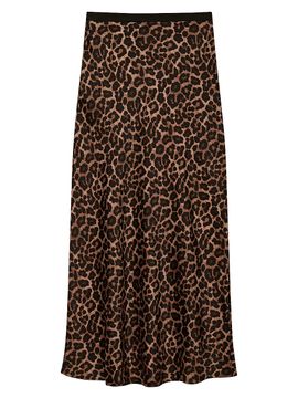 Anine Bing Women's Bar Leopard Print Silk Midi-Skirt