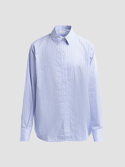 ANINE BING Women's Essie Striped Cotton Button-Front Shirt